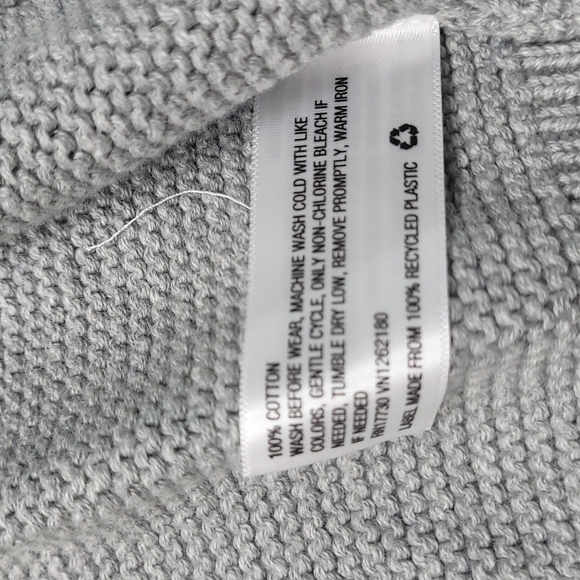 New! Cat & Jack Grey Cotton Basic Zip-Up Knit Bomber Jacket Sweater - Picture 5 of 8